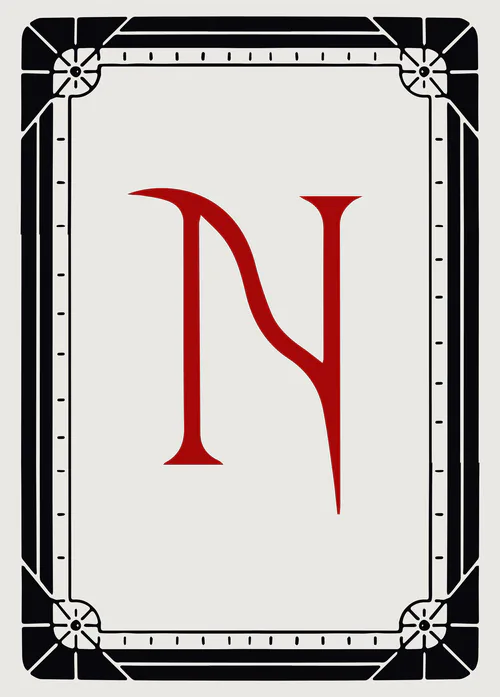An Encyclopedia of Magic Face Card "N"