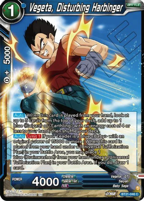 Vegeta, Disturbing Harbinger