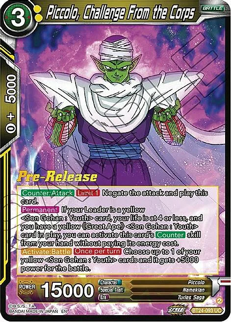 Piccolo, Challenge From the Corps