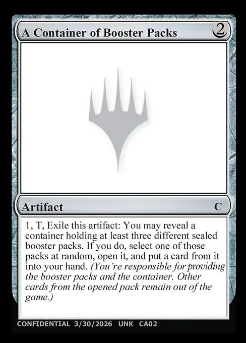 A Container of Booster Packs
