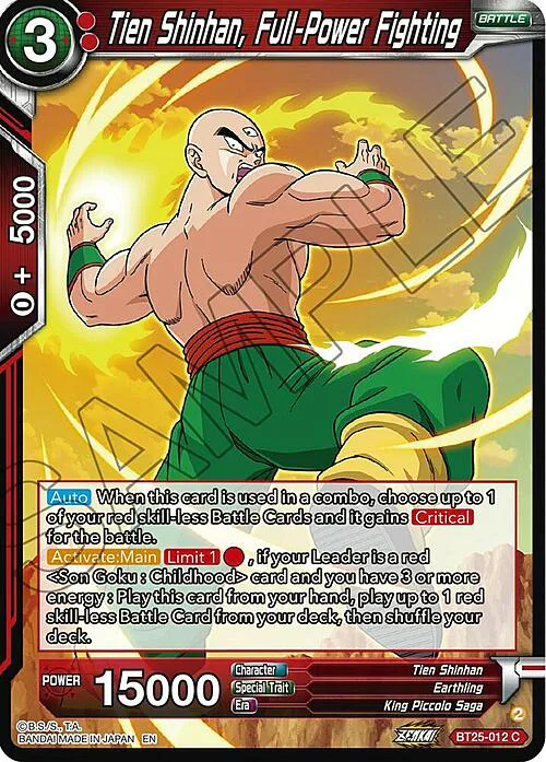 Tien Shinhan, Full-Power Fighting