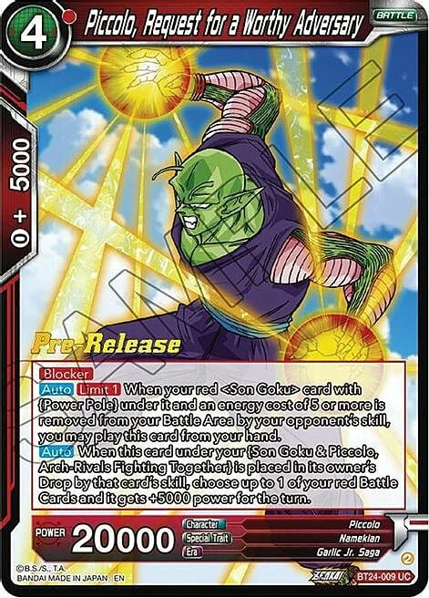 Piccolo, Request for a Worthy Adversary
