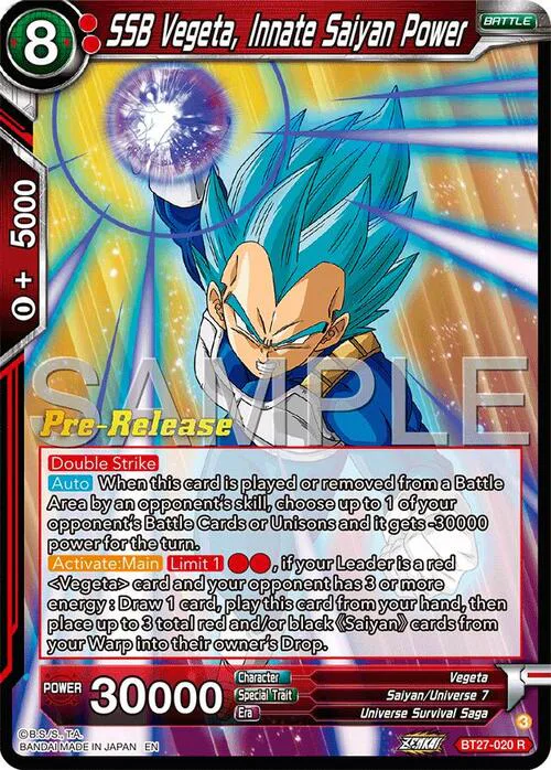 SSB Vegeta, Innate Saiyan Power