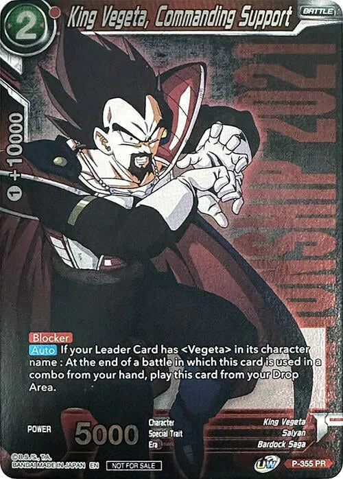 King Vegeta, Commanding Support