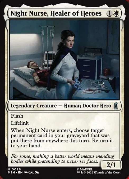 Night Nurse, Healer of Heroes