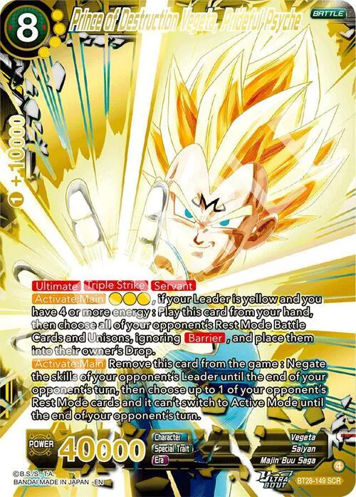 Prince of Destruction Vegeta, Prideful Psyche