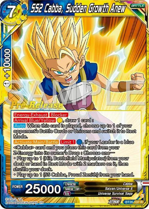 SS2 Cabba, Sudden Growth Anew
