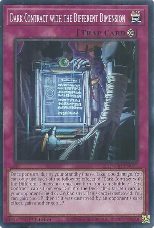 Dark Contract with the Different Dimension