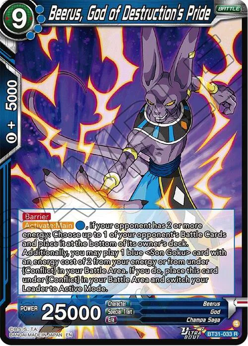 Beerus, God of Destructions Pride