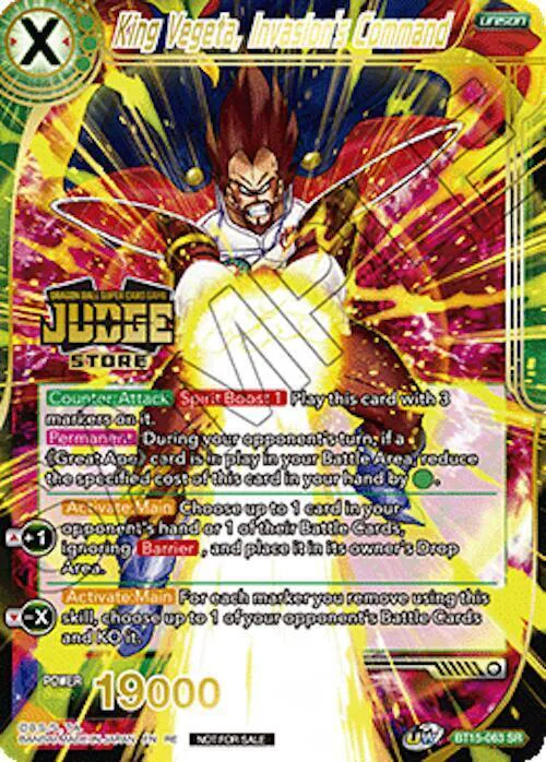 King Vegeta, Invasion's Command
