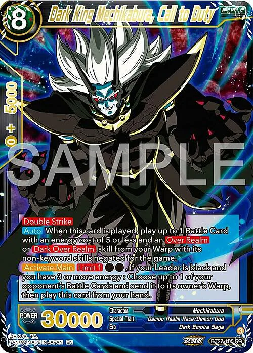 Dark King Mechikabura, Call to Duty