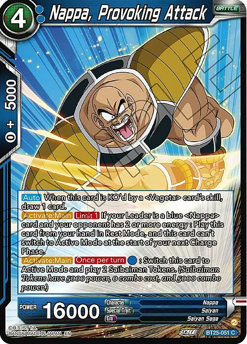 Nappa, Provoking Attack