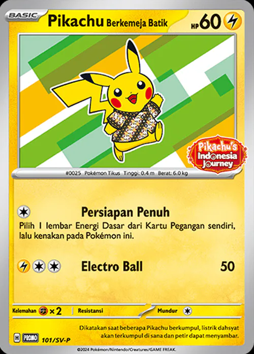 Pikachu Wearing a Batik Shirt