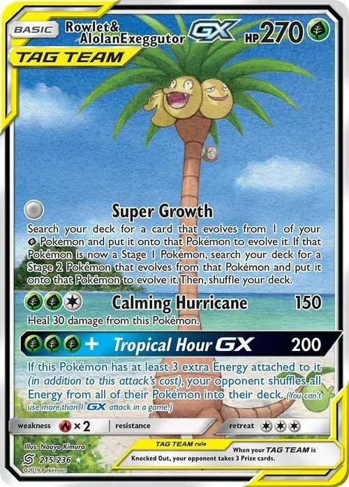 Rowlet & Alolan exeggutor GX