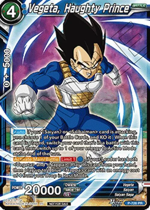 Vegeta, Haughty Prince