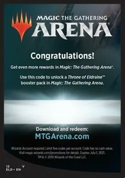 Arena Code Card