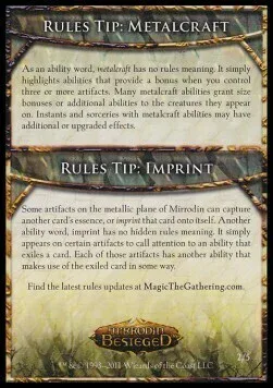 Rules Tip: Metalcraft & Imprint