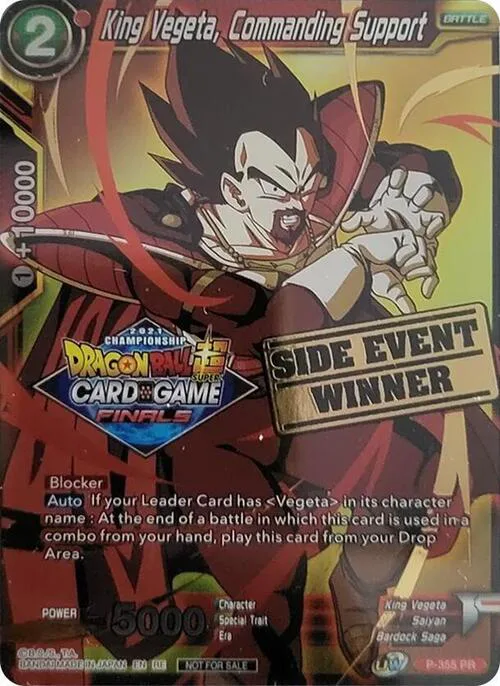 King Vegeta, Commanding Support