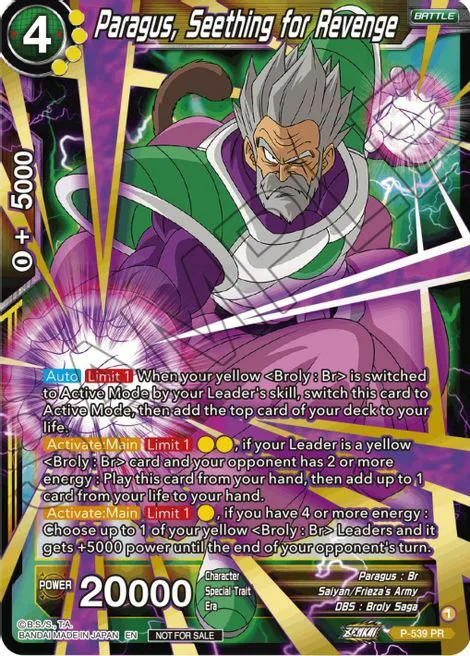 Paragus, Seething for Revenge