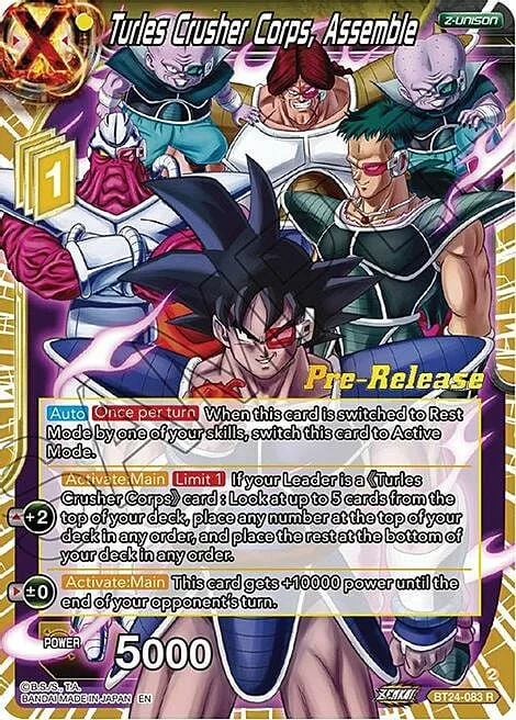 Turles Crusher Corps, Assemble