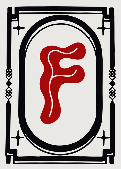 An Encyclopedia of Magic Face Card "F"