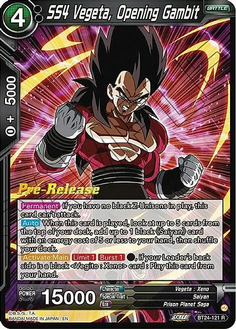 SS4 Vegeta, Opening Gambit