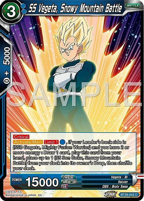 SS Vegeta, Snowy Mountain Battle