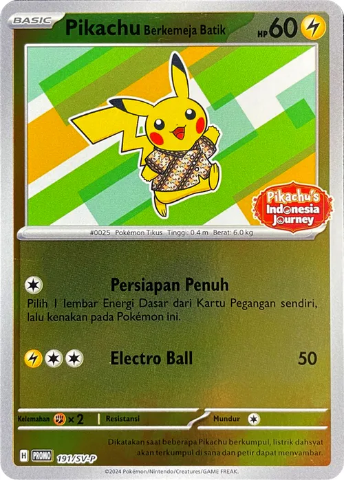 Pikachu Wearing a Batik Shirt