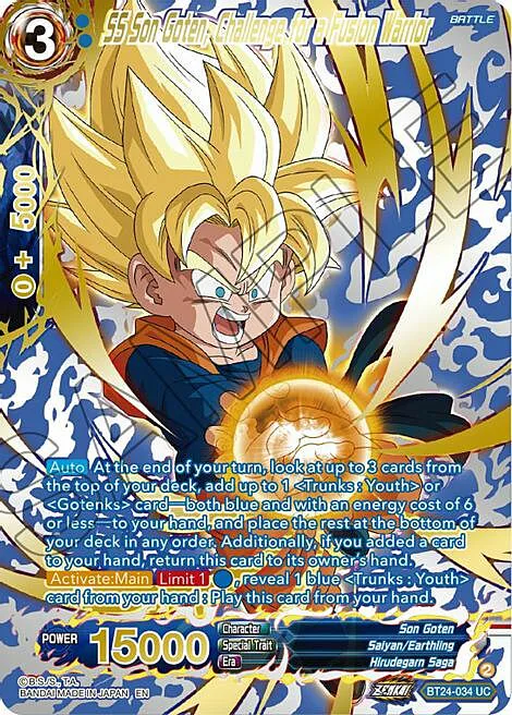 SS Son Goten, Challenge for a Fusion Warrior