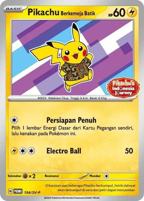 Pikachu Wearing a Batik Shirt