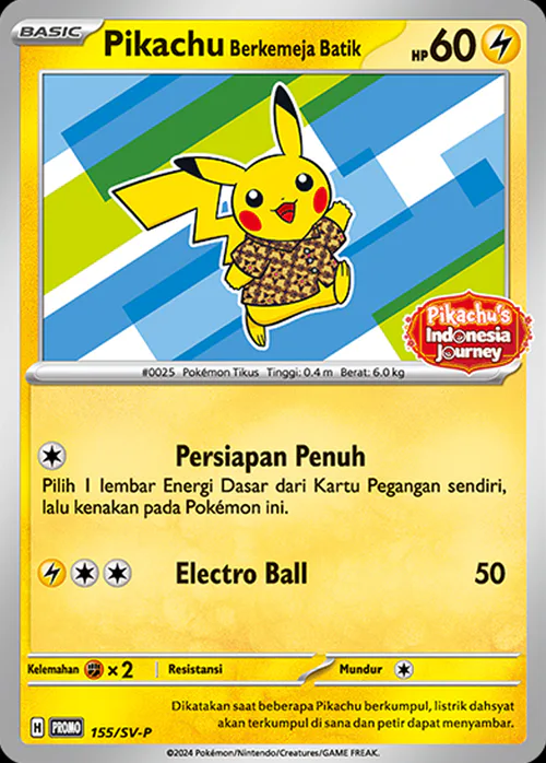 Pikachu Wearing a Batik Shirt