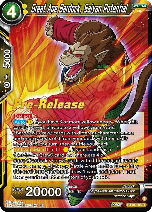 Great Ape Bardock, Saiyan Potential
