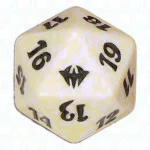 White Dark Ascension D20 Die