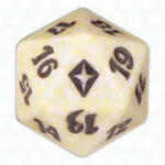 White Worldwake D20 Die