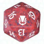 Red Darksteel D20 Die