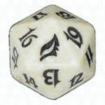White Lorwyn D20 Die