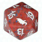 Red Shadowmoor D20 Die