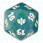 Green Conflux D20 Die