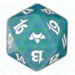 Green Eventide D20 Die