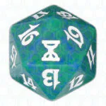 Green Time Spiral D20 Die