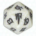 White Coldsnap D20 Die