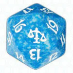 Blue Judgment D20 Die