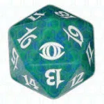 Green Future Sight D20 Die
